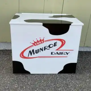 Insulated Milk Box, Cow Print/White
